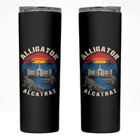 Alligator Alcatraz Political Skinny Tumbler Florida Prison State Retro Sunset - Wonder Print Shop