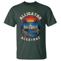 Alligator Alcatraz Political T Shirt Florida Prison State Retro Sunset - Wonder Print Shop
