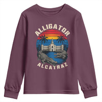 Alligator Alcatraz Political Youth Sweatshirt Florida Prison State Retro Sunset - Wonder Print Shop