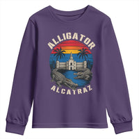 Alligator Alcatraz Political Youth Sweatshirt Florida Prison State Retro Sunset - Wonder Print Shop
