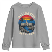 Alligator Alcatraz Political Youth Sweatshirt Florida Prison State Retro Sunset - Wonder Print Shop