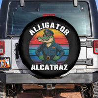Alligator Alcatraz Florida Spare Tire Cover Funny Gator Cop Political Humor Retro Sunset - Wonder Print Shop