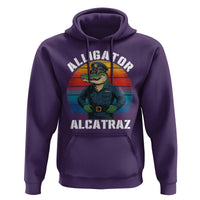 Alligator Alcatraz Florida Hoodie Funny Gator Cop Political Humor Retro Sunset - Wonder Print Shop