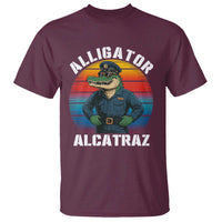 Alligator Alcatraz Florida T Shirt Funny Gator Cop Political Humor Retro Sunset - Wonder Print Shop