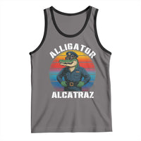 Alligator Alcatraz Florida Tank Top Funny Gator Cop Political Humor Retro Sunset - Wonder Print Shop