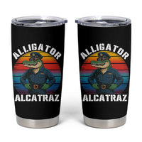 Alligator Alcatraz Florida Tumbler Cup Funny Gator Cop Political Humor Retro Sunset - Wonder Print Shop