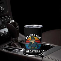 Alligator Alcatraz Florida Tumbler Cup Funny Gator Cop Political Humor Retro Sunset - Wonder Print Shop