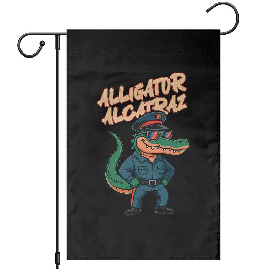 Alligator Alcatraz Political Garden Flag Funny Florida Gator Cop with Attitude - Wonder Print Shop