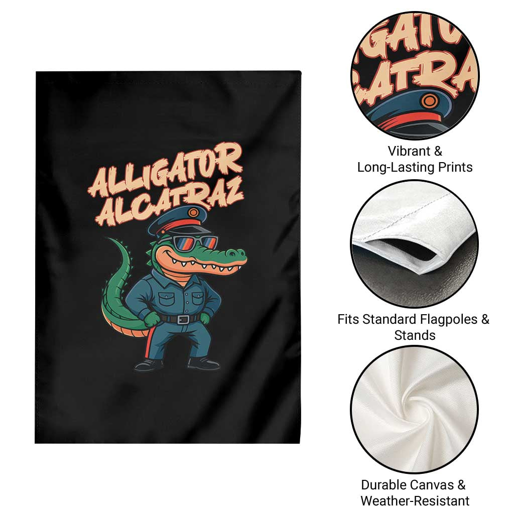 Alligator Alcatraz Political Garden Flag Funny Florida Gator Cop with Attitude - Wonder Print Shop