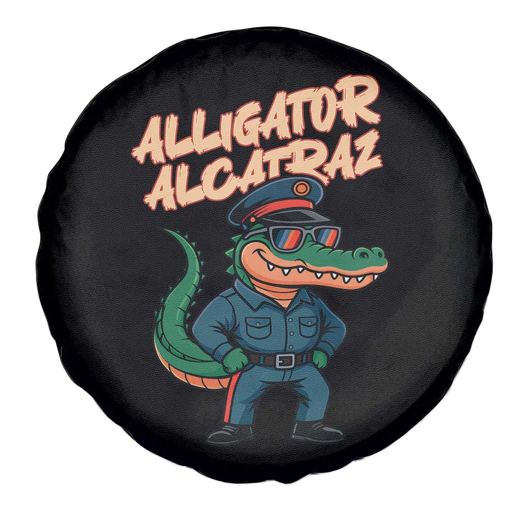 Alligator Alcatraz Political Spare Tire Cover Funny Florida Gator Cop with Attitude - Wonder Print Shop