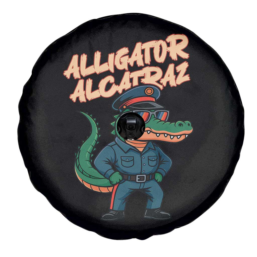 Alligator Alcatraz Political Spare Tire Cover Funny Florida Gator Cop with Attitude - Wonder Print Shop