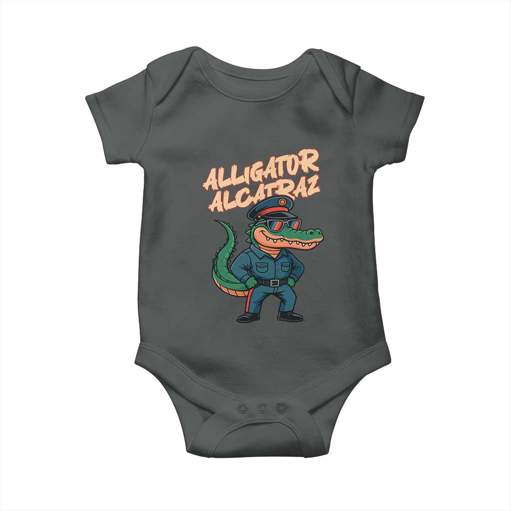 Alligator Alcatraz Political Baby Onesie Funny Florida Gator Cop with Attitude - Wonder Print Shop