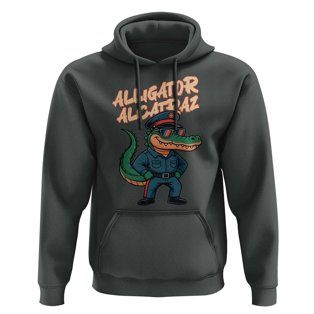 Alligator Alcatraz Political Hoodie Funny Florida Gator Cop with Attitude - Wonder Print Shop