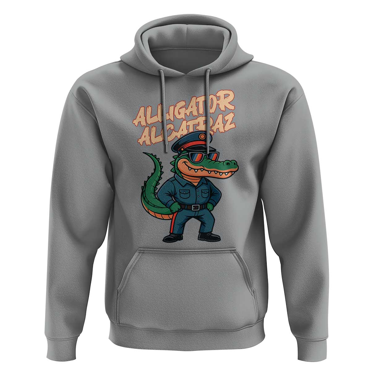 Alligator Alcatraz Political Hoodie Funny Florida Gator Cop with Attitude - Wonder Print Shop