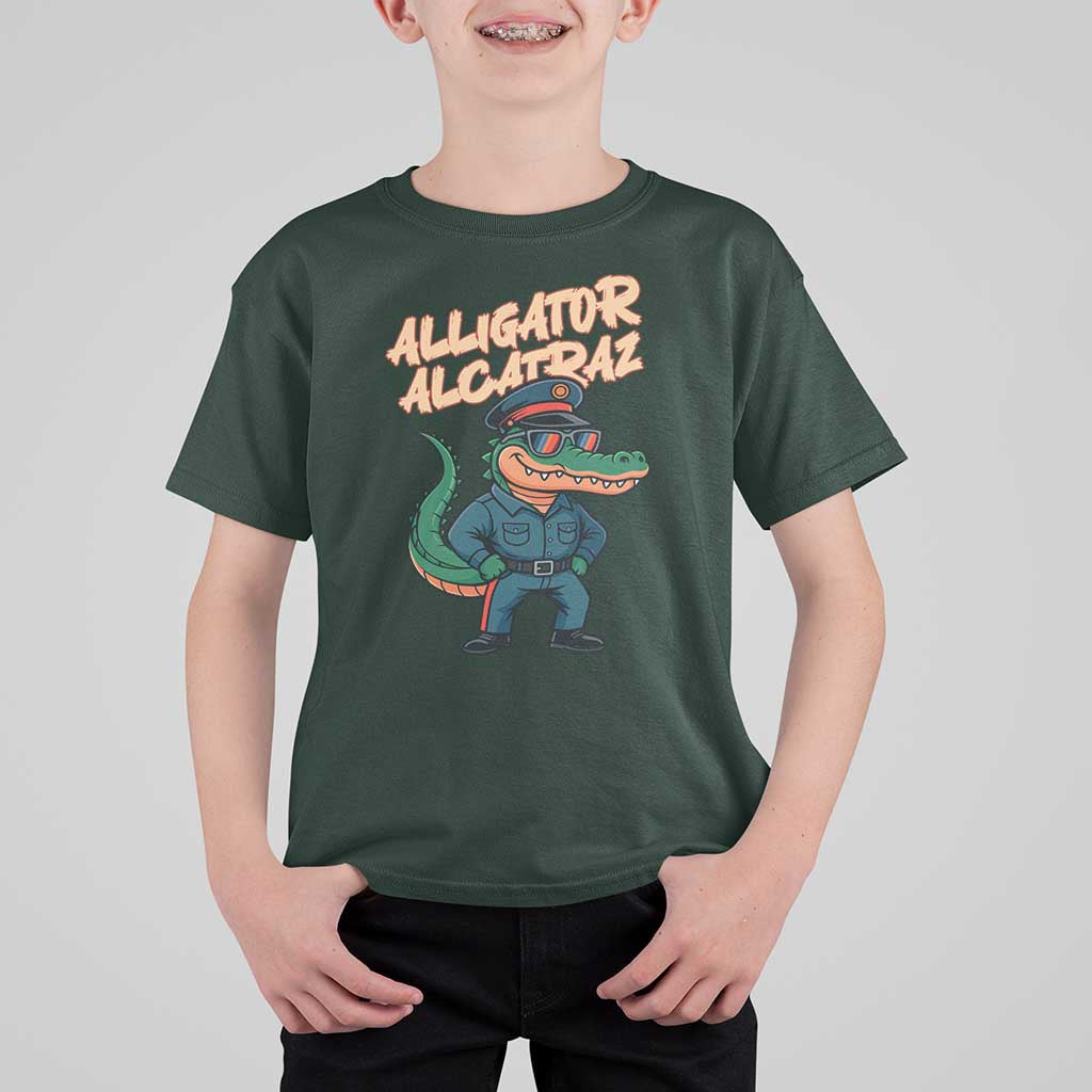 Alligator Alcatraz Political T Shirt For Kid Funny Florida Gator Cop with Attitude - Wonder Print Shop