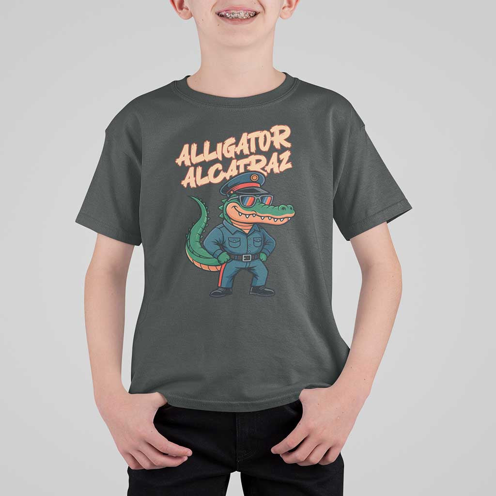 Alligator Alcatraz Political T Shirt For Kid Funny Florida Gator Cop with Attitude - Wonder Print Shop