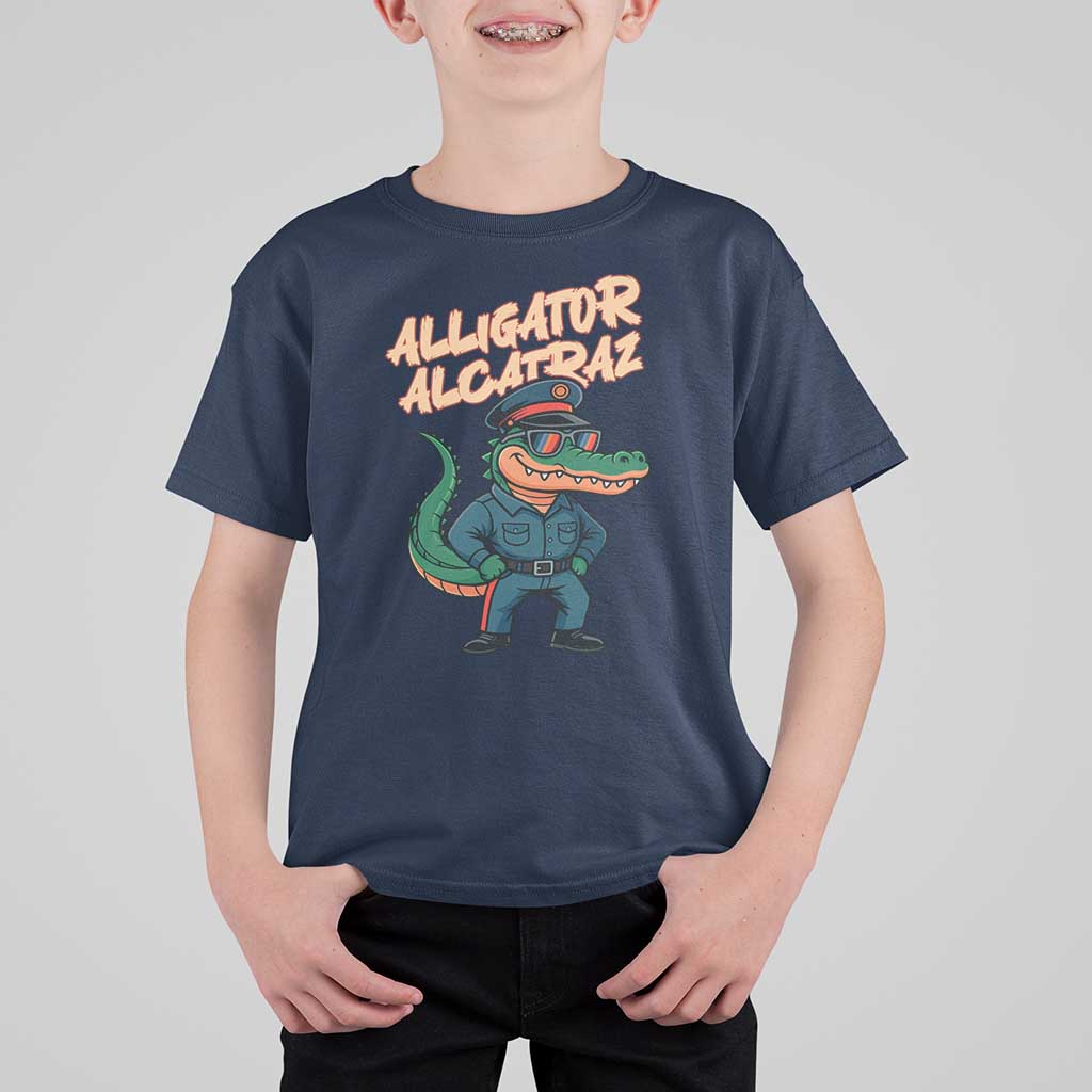 Alligator Alcatraz Political T Shirt For Kid Funny Florida Gator Cop with Attitude - Wonder Print Shop