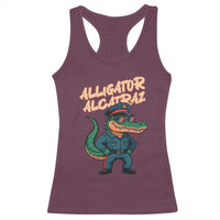 Alligator Alcatraz Political Racerback Tank Top Funny Florida Gator Cop with Attitude - Wonder Print Shop