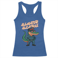Alligator Alcatraz Political Racerback Tank Top Funny Florida Gator Cop with Attitude - Wonder Print Shop