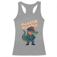 Alligator Alcatraz Political Racerback Tank Top Funny Florida Gator Cop with Attitude - Wonder Print Shop