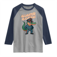 Alligator Alcatraz Political Raglan Shirt Funny Florida Gator Cop with Attitude - Wonder Print Shop