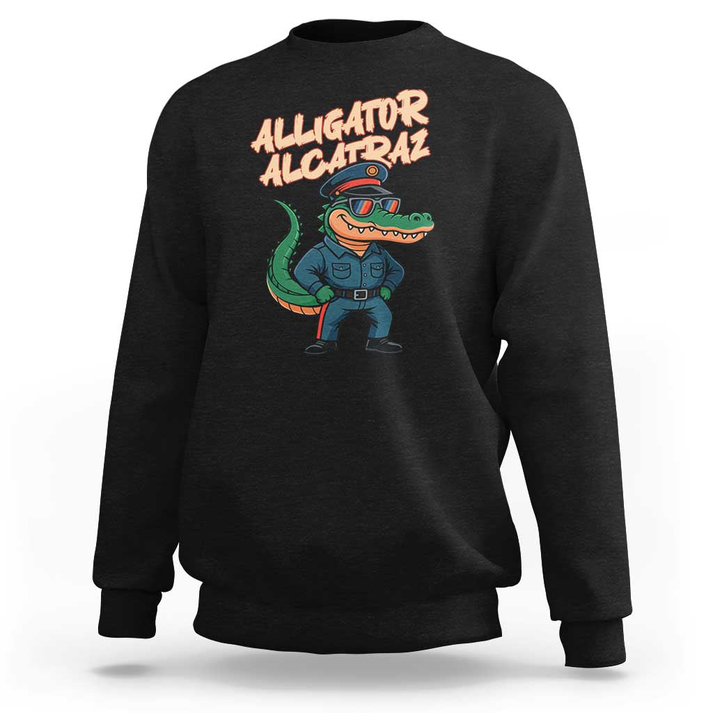 Alligator Alcatraz Political Sweatshirt Funny Florida Gator Cop with Attitude - Wonder Print Shop