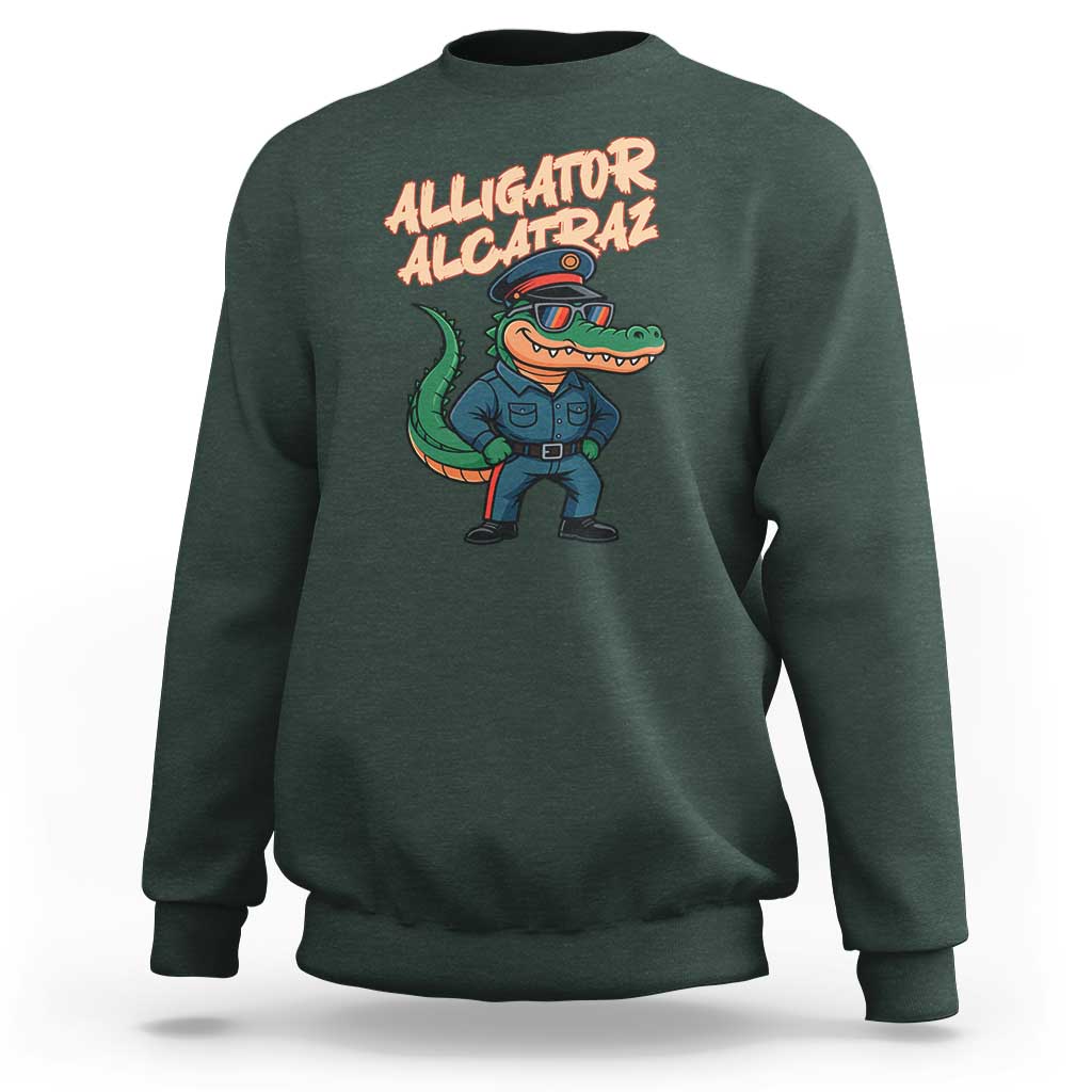 Alligator Alcatraz Political Sweatshirt Funny Florida Gator Cop with Attitude - Wonder Print Shop