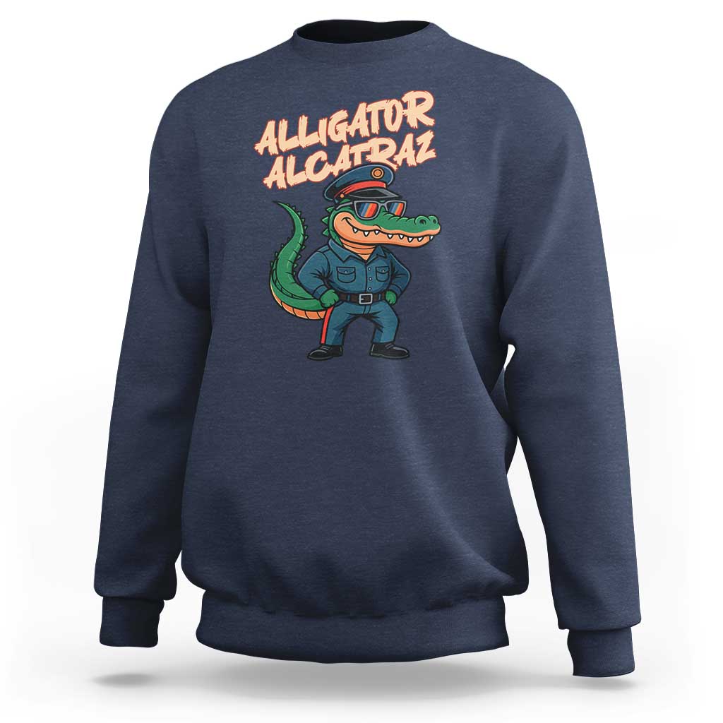 Alligator Alcatraz Political Sweatshirt Funny Florida Gator Cop with Attitude - Wonder Print Shop