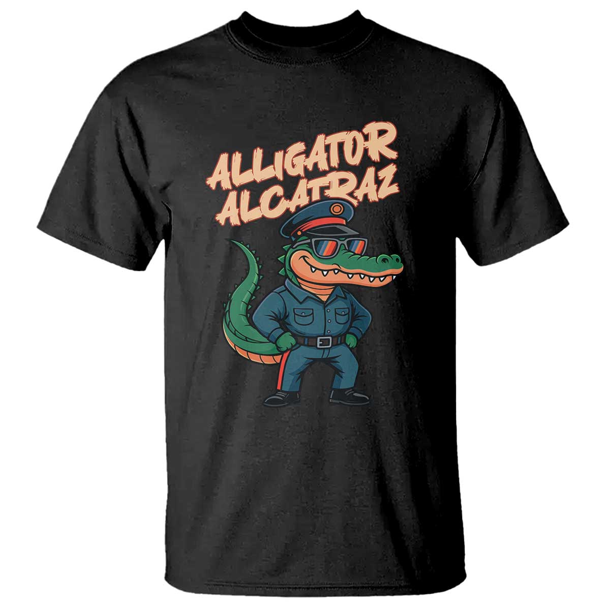 Alligator Alcatraz Political T Shirt Funny Florida Gator Cop with Attitude - Wonder Print Shop