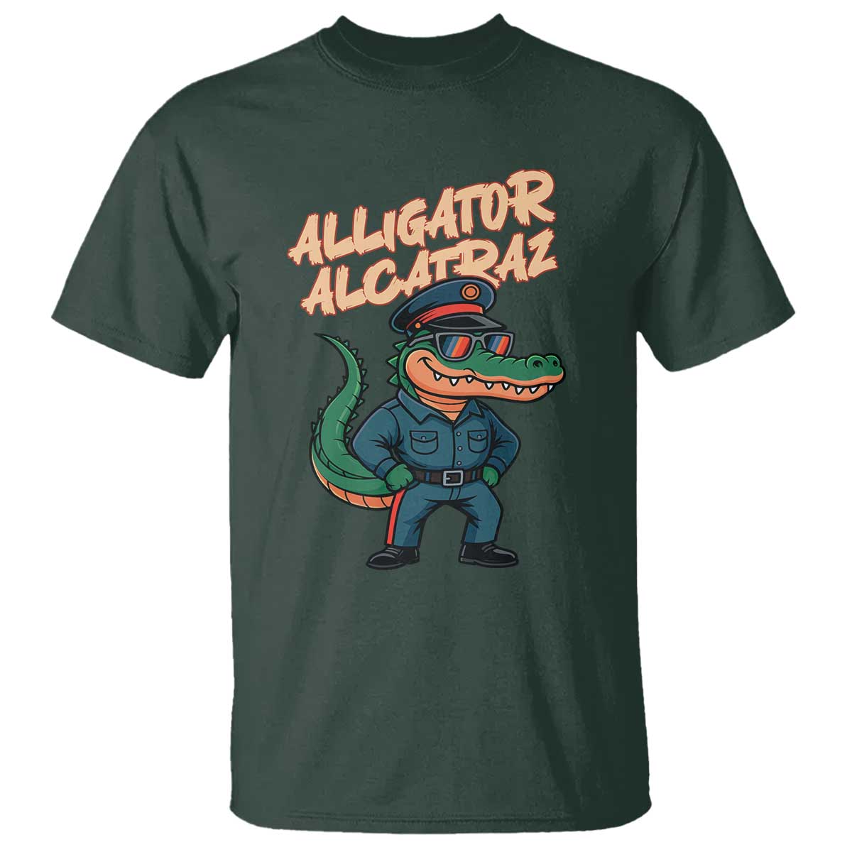 Alligator Alcatraz Political T Shirt Funny Florida Gator Cop with Attitude - Wonder Print Shop