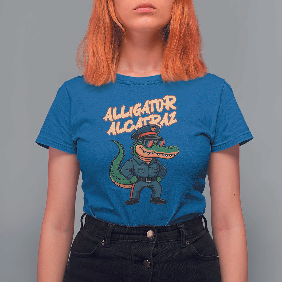 Alligator Alcatraz Political T Shirt For Women Funny Florida Gator Cop with Attitude - Wonder Print Shop