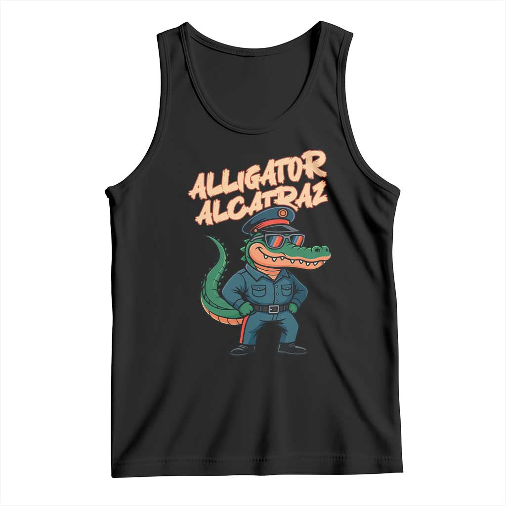 Alligator Alcatraz Political Tank Top Funny Florida Gator Cop with Attitude - Wonder Print Shop