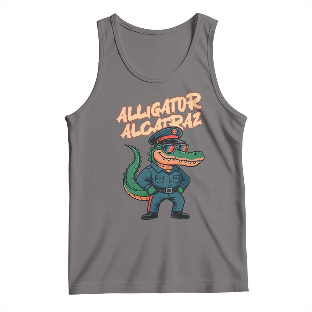 Alligator Alcatraz Political Tank Top Funny Florida Gator Cop with Attitude - Wonder Print Shop