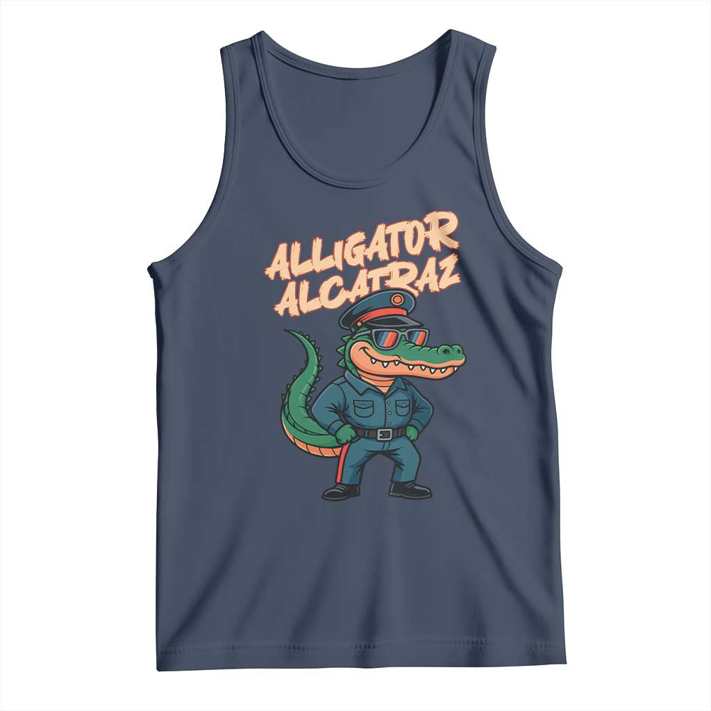 Alligator Alcatraz Political Tank Top Funny Florida Gator Cop with Attitude - Wonder Print Shop
