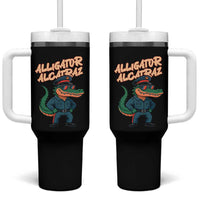 Alligator Alcatraz Political Tumbler With Handle Funny Florida Gator Cop with Attitude - Wonder Print Shop
