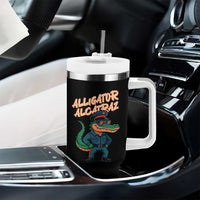 Alligator Alcatraz Political Tumbler With Handle Funny Florida Gator Cop with Attitude - Wonder Print Shop