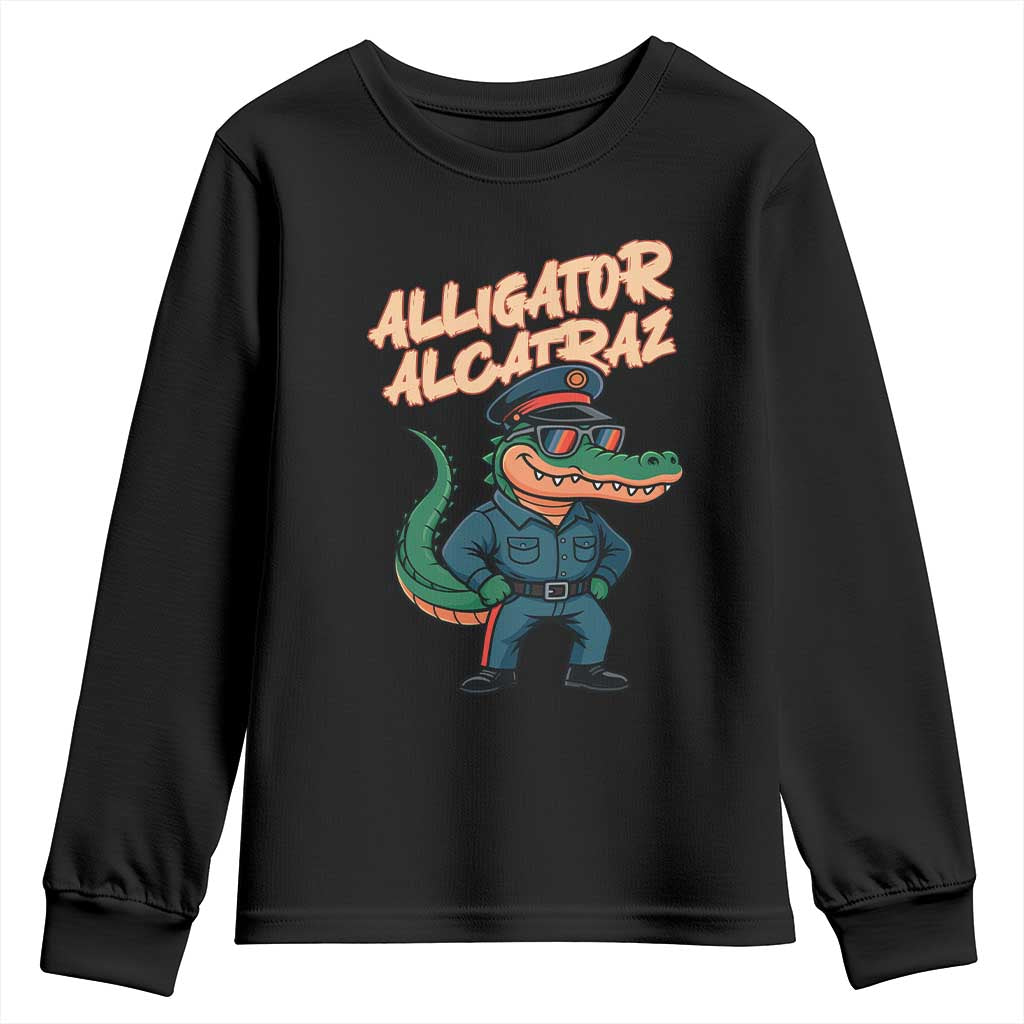 Alligator Alcatraz Political Youth Sweatshirt Funny Florida Gator Cop with Attitude - Wonder Print Shop