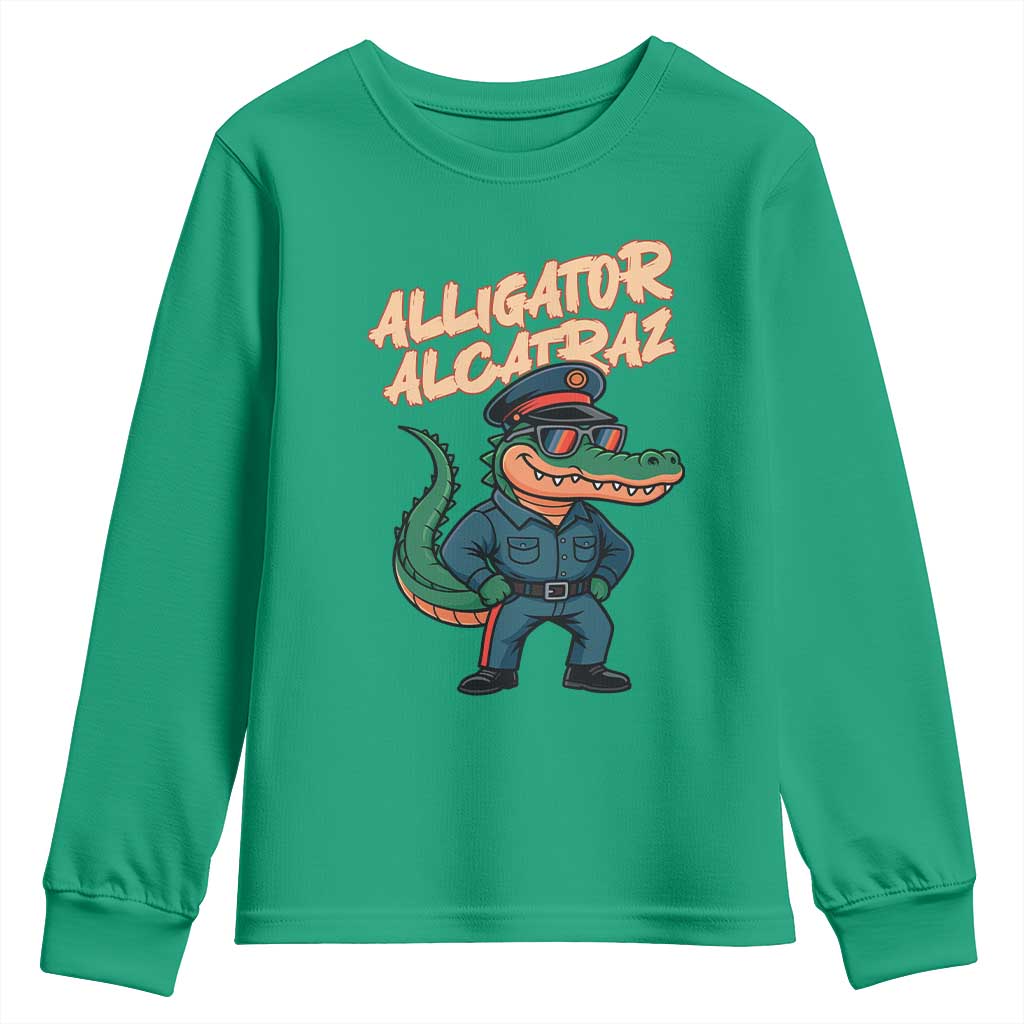 Alligator Alcatraz Political Youth Sweatshirt Funny Florida Gator Cop with Attitude - Wonder Print Shop