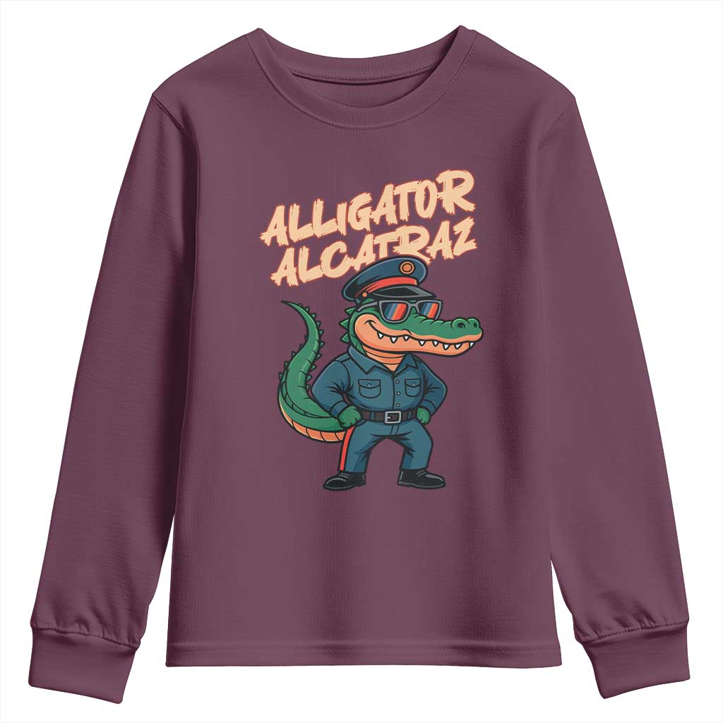Alligator Alcatraz Political Youth Sweatshirt Funny Florida Gator Cop with Attitude - Wonder Print Shop