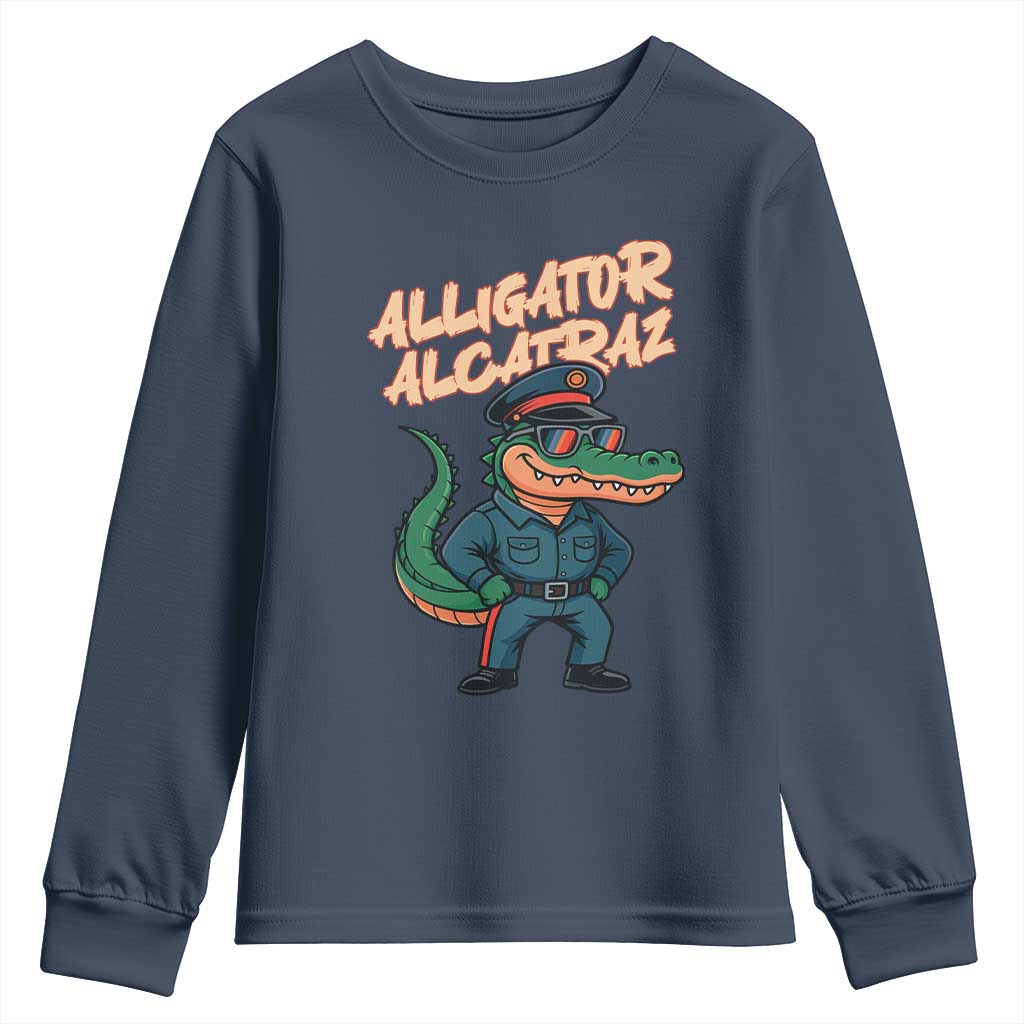 Alligator Alcatraz Political Youth Sweatshirt Funny Florida Gator Cop with Attitude - Wonder Print Shop