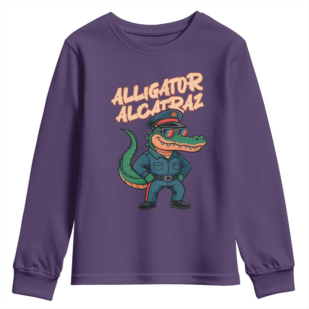 Alligator Alcatraz Political Youth Sweatshirt Funny Florida Gator Cop with Attitude - Wonder Print Shop