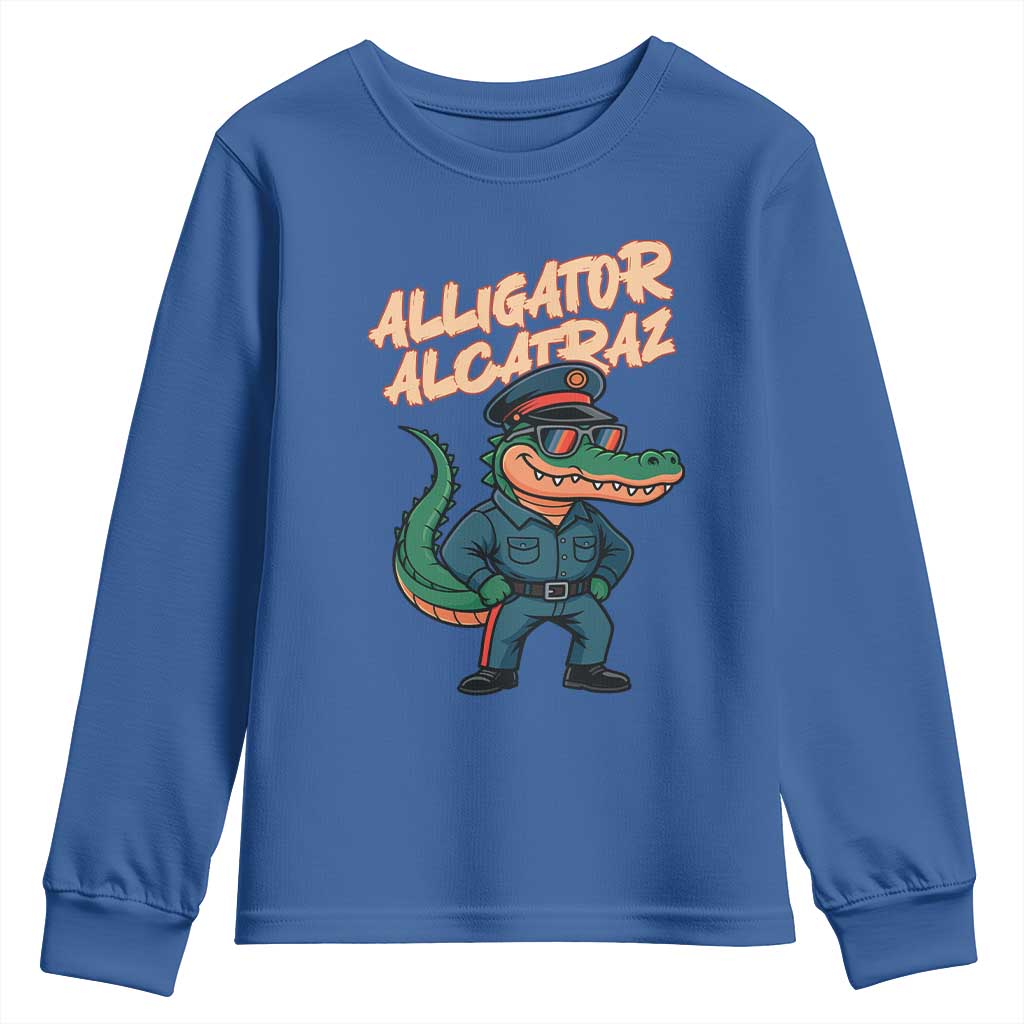 Alligator Alcatraz Political Youth Sweatshirt Funny Florida Gator Cop with Attitude - Wonder Print Shop