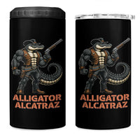 Alligator Alcatraz Gunslinger 4 in 1 Can Cooler Tumbler Swamp Outlaw Satire Patriotic Rebel - Wonder Print Shop