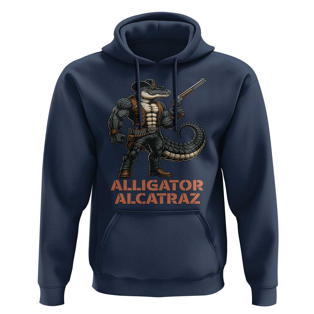 Alligator Alcatraz Gunslinger Hoodie Swamp Outlaw Satire Patriotic Rebel - Wonder Print Shop