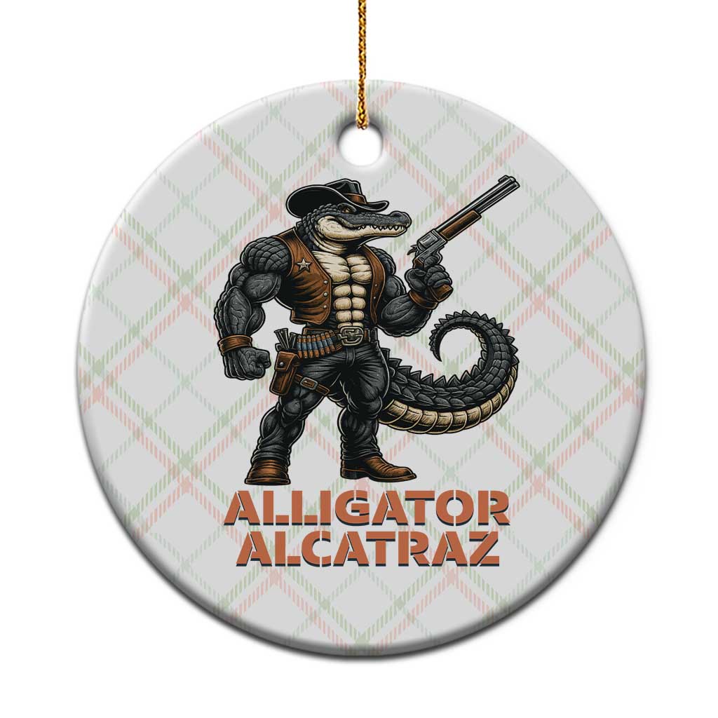 Alligator Alcatraz Gunslinger Ceramic Ornament Swamp Outlaw Satire Patriotic Rebel - Wonder Print Shop