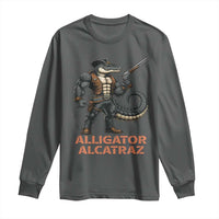 Alligator Alcatraz Gunslinger Long Sleeve Shirt Swamp Outlaw Satire Patriotic Rebel - Wonder Print Shop