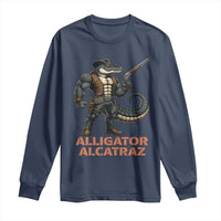 Alligator Alcatraz Gunslinger Long Sleeve Shirt Swamp Outlaw Satire Patriotic Rebel - Wonder Print Shop