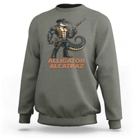 Alligator Alcatraz Gunslinger Sweatshirt Swamp Outlaw Satire Patriotic Rebel - Wonder Print Shop