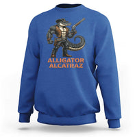 Alligator Alcatraz Gunslinger Sweatshirt Swamp Outlaw Satire Patriotic Rebel - Wonder Print Shop
