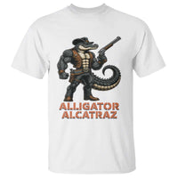 Alligator Alcatraz Gunslinger T Shirt Swamp Outlaw Satire Patriotic Rebel - Wonder Print Shop